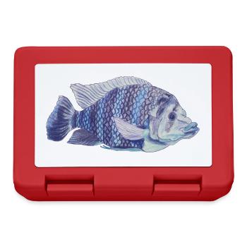 blue fish sea zebra tilapie zebra tilapie - Lunchbox - red - Front