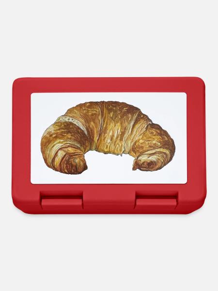Croissant Paris Fika Kaffe & Kuchen - Brotdose - Rot