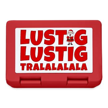 Lustig Lustig Tralalalala Spruch Weihnachten Santa - Brotdose - Rot - Vorne