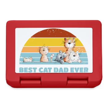 Best Cat Dad Cats Dad Vintage Cat Lover - Lunchbox - red - Front