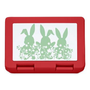 Lapins Fleurs de Pâques - Boîte à goûter - rouge - Devant