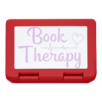Book Therapy Bücher Lesen Spruch - Brotdose - Rot - Vorne