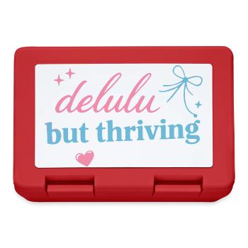 Delhu Thriving Script Logo - Lunchbox - red - Front