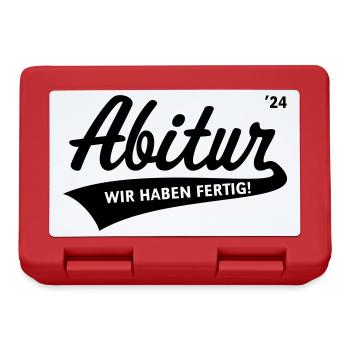 Abitur 2024 – Wir Haben Fertig! (Schule / Black) - Brotdose - Rot - Vorne
