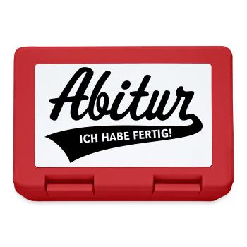 Abitur – Ich Habe Fertig! (Schulabschluss / Black) - Brotdose - Rot - Vorne