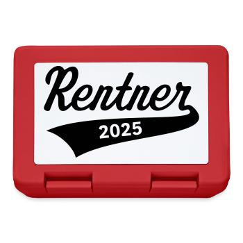 Rentner 2025 (Rente / Ruhestand / Black) - Brotdose - Rot - Vorne