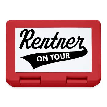Rentner – On Tour (Rente / Ruhestand / Black) - Brotdose - Rot - Vorne