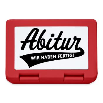 Abitur – Wir Haben Fertig! (Schulabschluss, Black) - Brotdose - Rot - Vorne