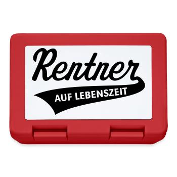Rentner Auf Lebenszeit (Rente / Ruhestand / Black) - Brotdose - Rot - Vorne