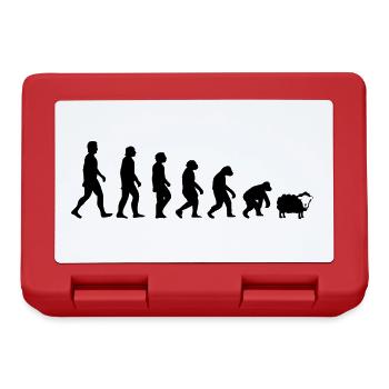 LUSTIGE EVOLUTION MENSCHHEIT DARWIN - Brotdose - Rot - Vorne