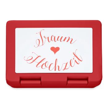 Lettrage de mariage de rêve avec des coeurs en rouge corail - Boîte à goûter - rouge - Devant