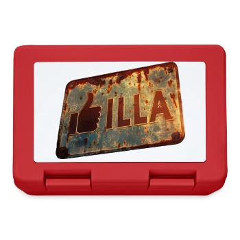 Enseigne vintage « GIlla » avec une touche rétro - Boîte à goûter - rouge - Devant