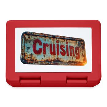 Cruising sign in rusty vintage look - Lunchbox - red - Front