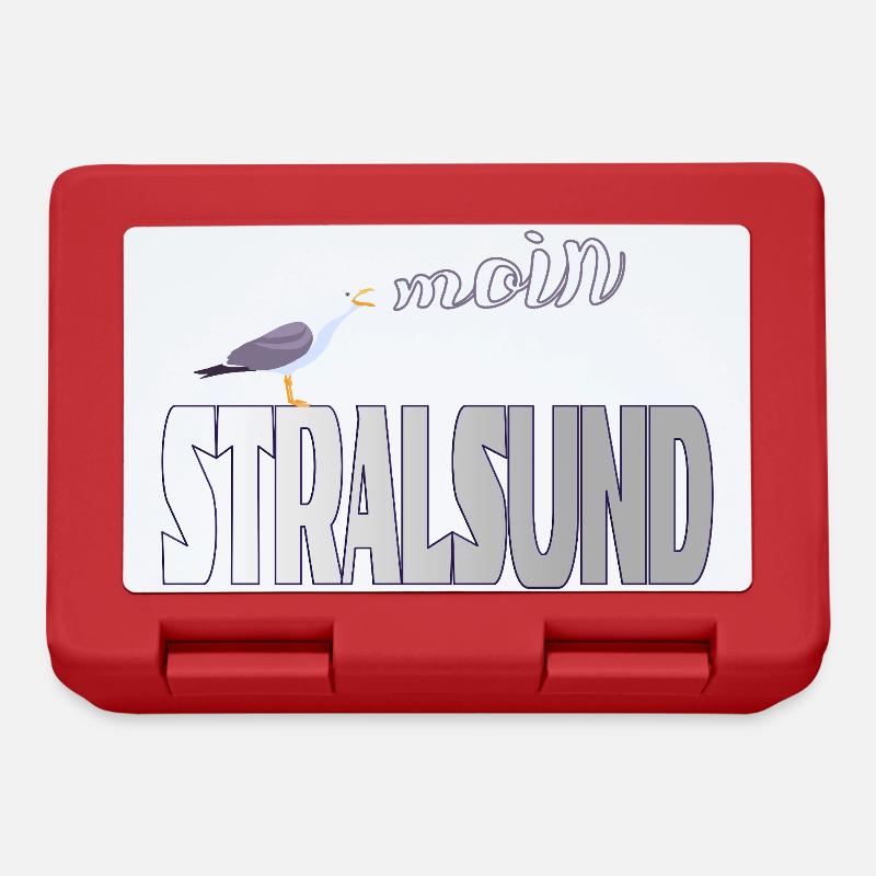 Stralsund Möwe & Moin Ostsee - Brotdose - Rot