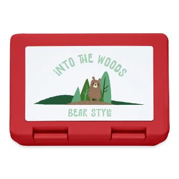 Bär Stil Im Wald Illustration - Brotdose - Rot - Vorne