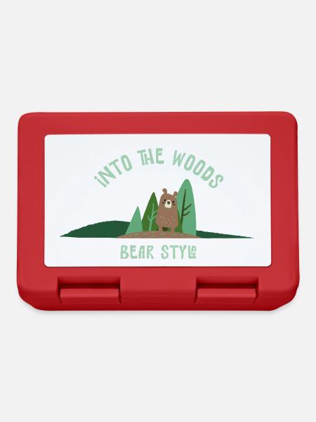 Bär Stil Im Wald Illustration - Brotdose - Rot