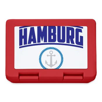 Hamburg, Anker Hafen | Farben änderbar - Brotdose - Rot - Vorne