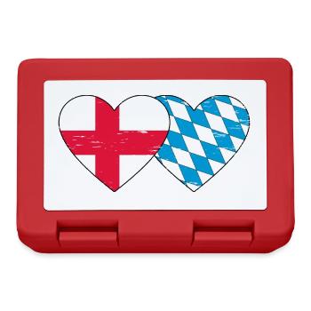 England Bayern Flagge Herz used - Brotdose - Rot - Vorne