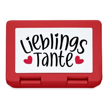 Lieblingstante Beste Tante Geschenk Neffe Nichte - Brotdose - Rot - Vorne