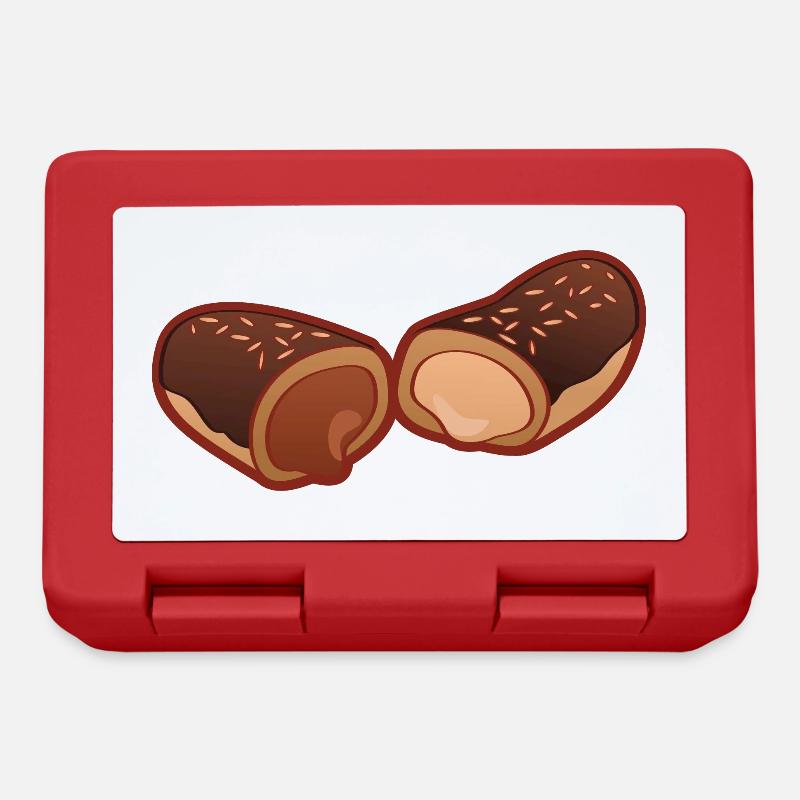 French cream chocolate eclair pastry - Lunchbox - red