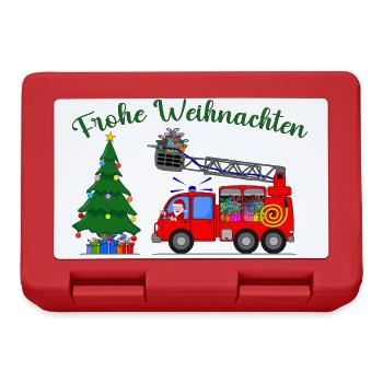 camion de pompiers Joyeux Noël Père Noël - Boîte à goûter - rouge - Devant
