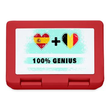 Spain and Belgium flag 100% genius - Lunchbox - red - Front