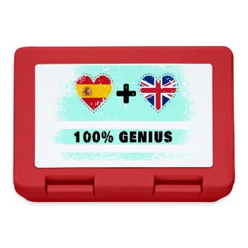 Spain and Great Britain flag 100% genius - Lunchbox - red - Front