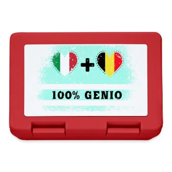 Italy and Belgium 100% genius flag - Lunchbox - red - Front