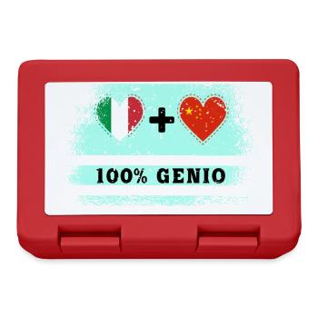Italy and China 100% genius flag - Lunchbox - red - Front
