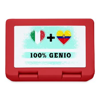 Drapeau de l’Italie et de l’Équateur 100 % Genius - Boîte à goûter - rouge - Devant