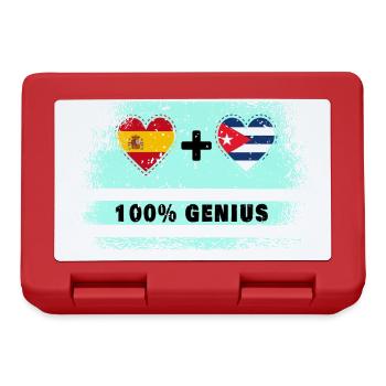 Spanien und Kuba Flagge 100% genial - Brotdose - Rot - Vorne