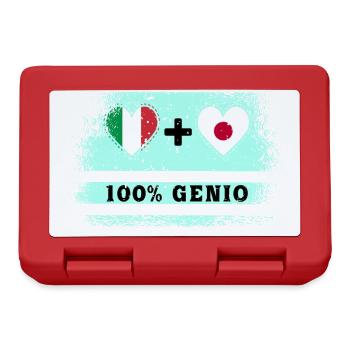Italien und Japan 100% geniale Flagge - Brotdose - Rot - Vorne