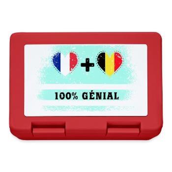 Drapeau France et Belgique 100% génial - Boîte à goûter - rouge - Devant