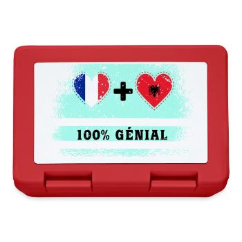 Drapeau France et Albanie 100% génial - Boîte à goûter - rouge - Devant