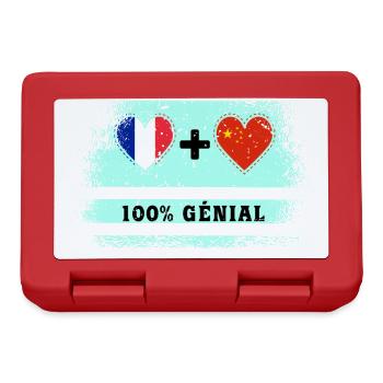 Drapeau France et Chine 100% génial - Boîte à goûter - rouge - Devant