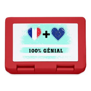 Drapeau France et Europe 100% génial - Boîte à goûter - rouge - Devant