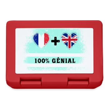France et Grande-Bretagne Drapeau 100% génial - Boîte à goûter - rouge - Devant
