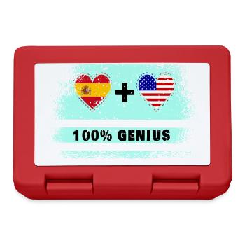 Spanien und USA Flagge 100% genial - Brotdose - Rot - Vorne
