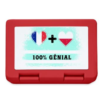 Drapeau France et Pologne 100% génial - Boîte à goûter - rouge - Devant