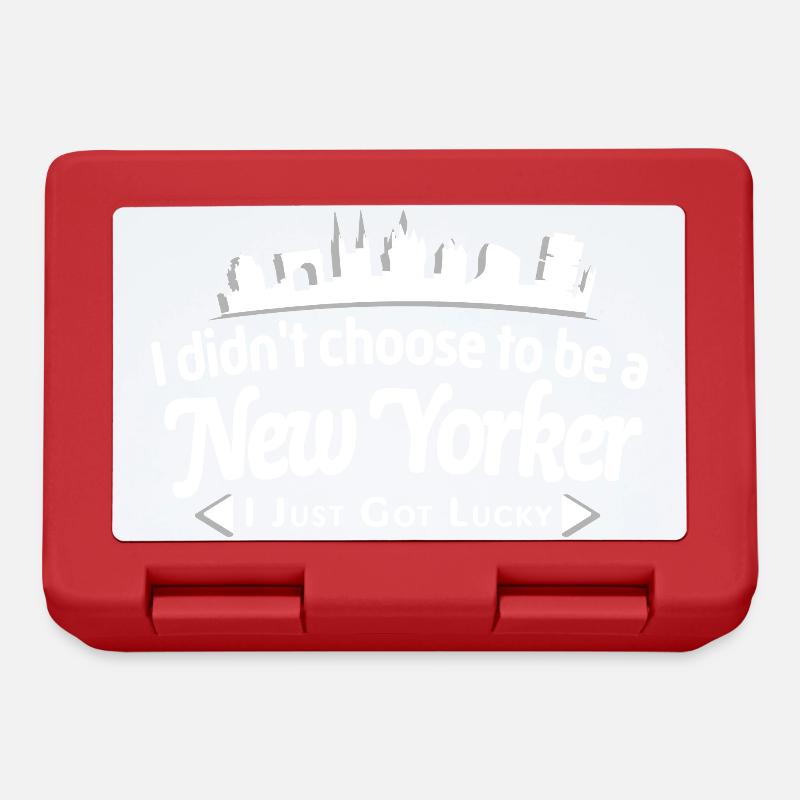 New Yorker Skyline hatte Glück - Brotdose - Rot