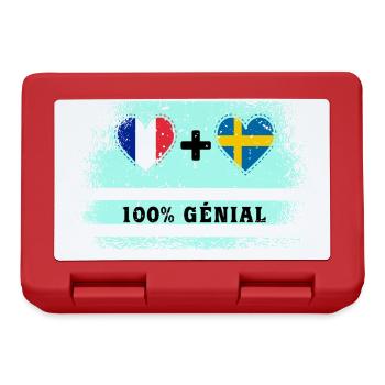 Drapeau France et Suède 100% génial - Boîte à goûter - rouge - Devant