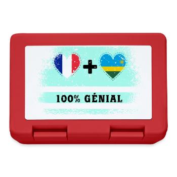 Drapeau France et Rwanda 100% génial - Boîte à goûter - rouge - Devant