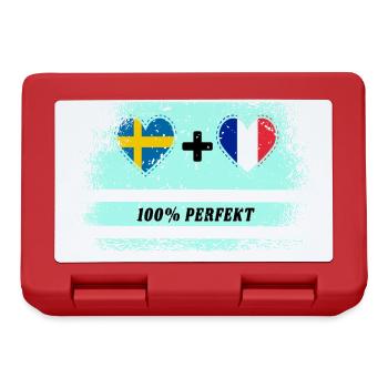 France et Suède 100% Parfait / Cadeau - Boîte à goûter - rouge - Devant