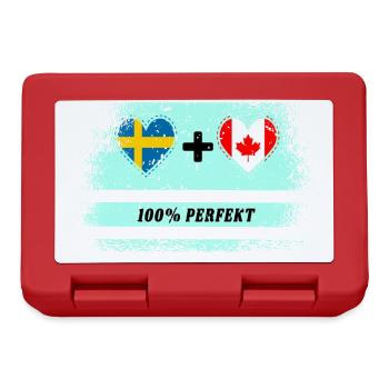 Kanada & Schweden 100% perfekt / Geschenk - Brotdose - Rot - Vorne