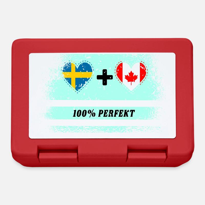 Kanada & Schweden 100% perfekt / Geschenk - Brotdose - Rot