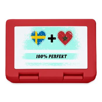 Marokko und Schweden 100% perfekt / Geschenk - Brotdose - Rot - Vorne
