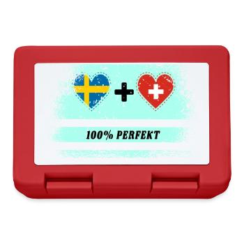 Schweiz & Schweden 100% Perfect / Geschenk - Brotdose - Rot - Vorne