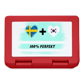Corée du Sud et Suède 100% Parfait / Cadeau - Boîte à goûter - rouge - Devant