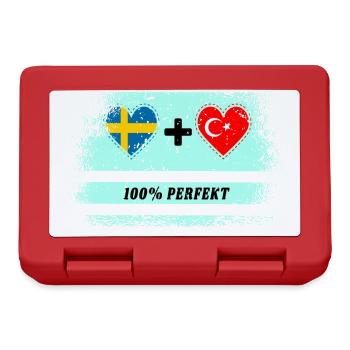 Türkei und Schweden 100% perfekt / Geschenk - Brotdose - Rot - Vorne