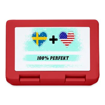 USA et Suède 100% parfait / cadeau - Boîte à goûter - rouge - Devant